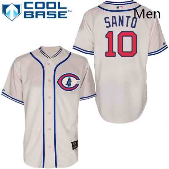 Mens Majestic Chicago Cubs 10 Ron Santo Replica Cream 1929 Turn Back The Clock MLB Jersey